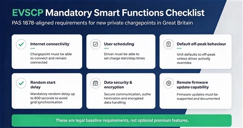 UK EV Smart Charging Rules: PAS 1878, EVSCP Regulations, UKCA & OZEV Grant 2026